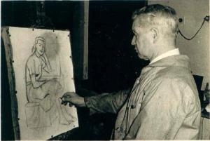 Jesse working in his studio. 